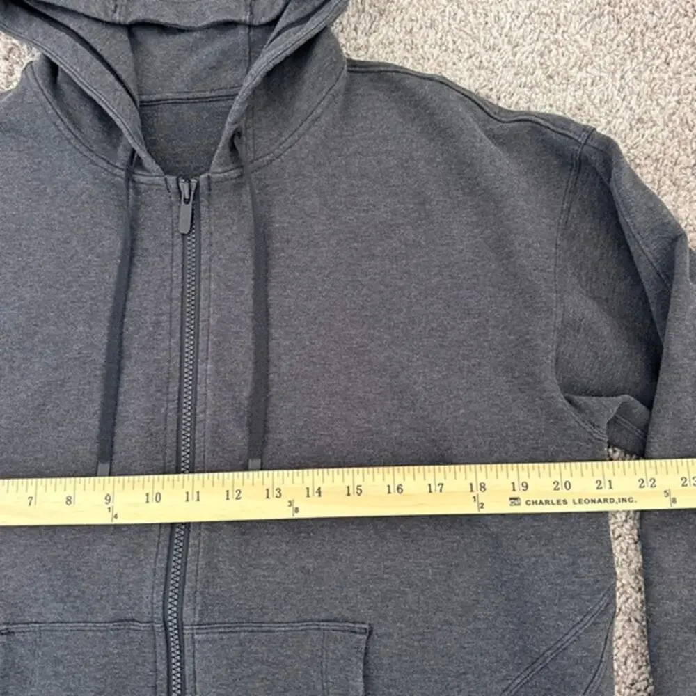 Lululemon Ready to Roll Hoodie Heathered Black Women's 8 Full Zip Pockets